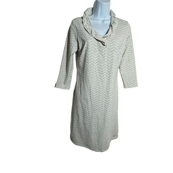 J McLAUGHLIN Durham Shift Dress Catalina Cloth Ruffle Neck Stretch size Small - Picture 9 of 10